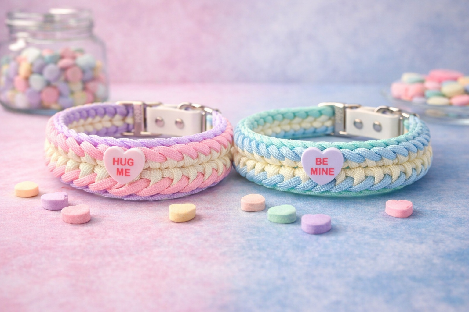 Candy Heart Paracord Dog Collar